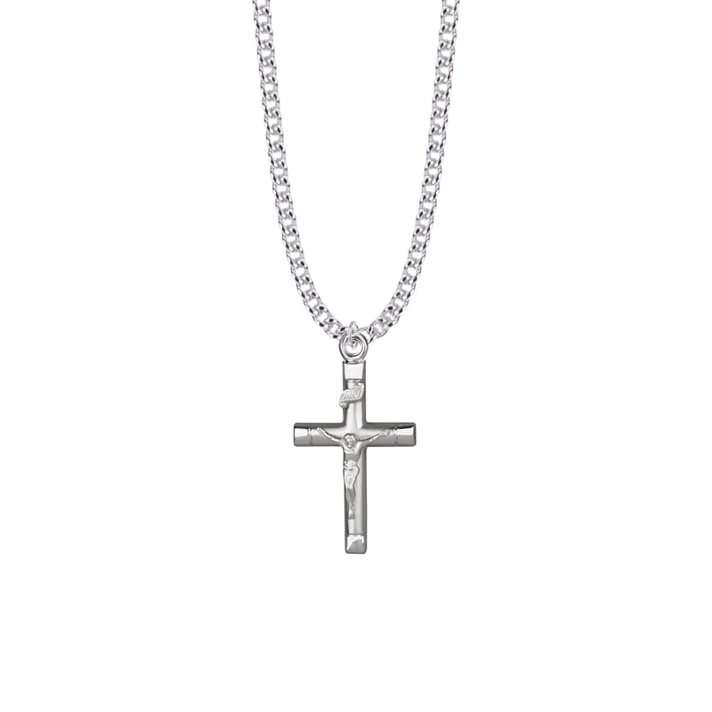 Sterling Silver Bright Ends Crucifix Necklace