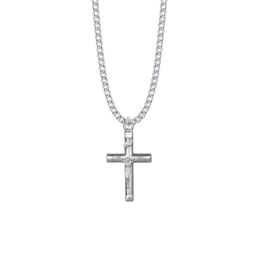 Sterling Silver Bright Ends Crucifix Necklace