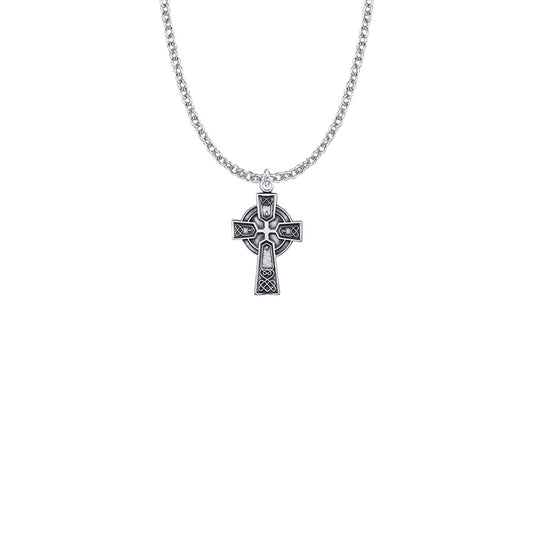 Sterling Silver Celtic Trinity Knot Cross Necklace