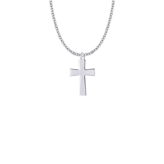 Sterling Silver Flared Ends Cross Necklace