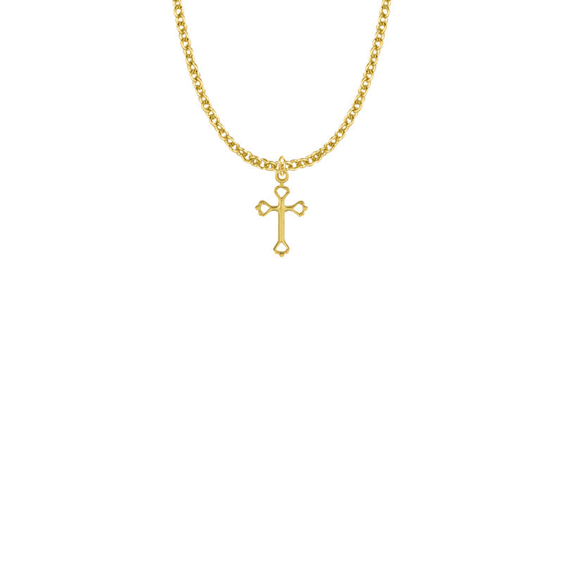 5/8 Inch Gold Filled Opened Heart Ends Cross Necklace