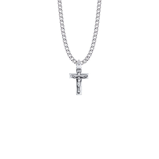 Sterling Silver Raised Crucifix Necklace