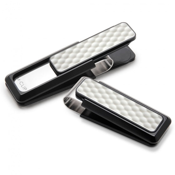 Black Anodized White Golf Ball Money Clip