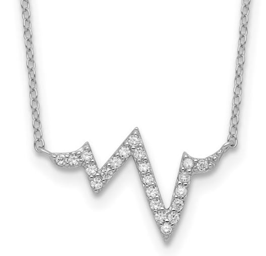 Cubic Zirconia Heartbeat Necklace