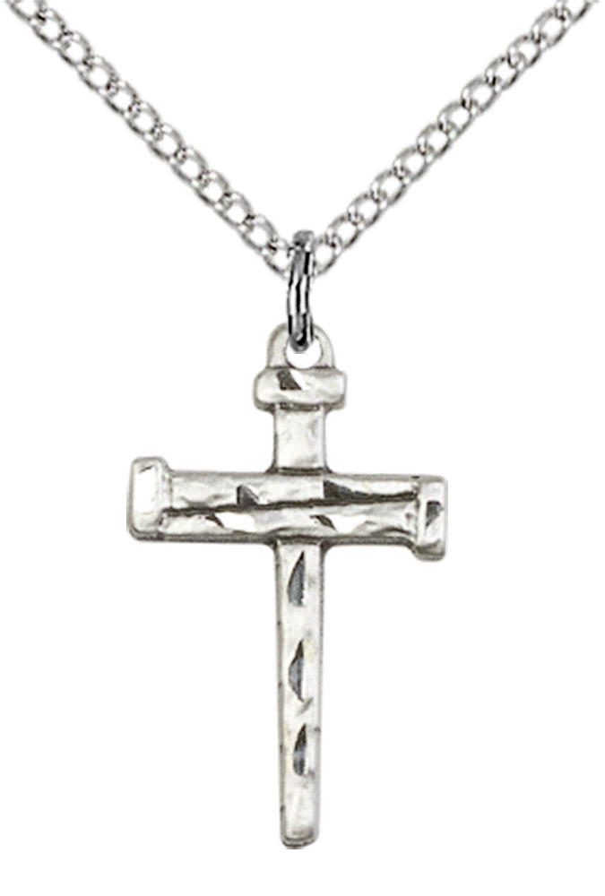 Sterling Silver Nail Cross Pendant