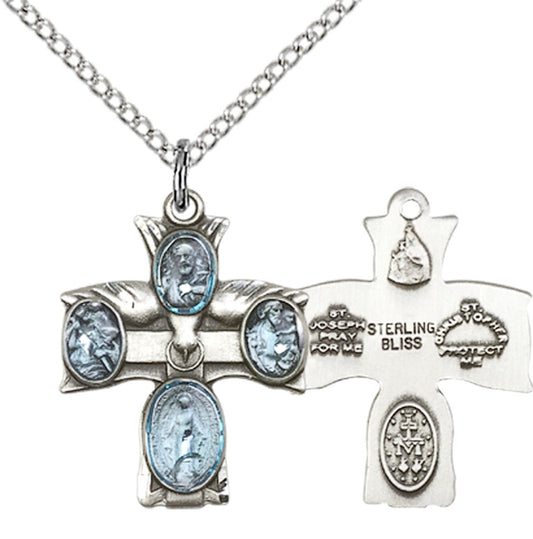 Sterling Silver 4-Way Pendant