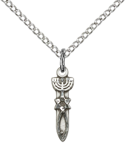 Sterling Silver Menorah / Star / Fish Pendant