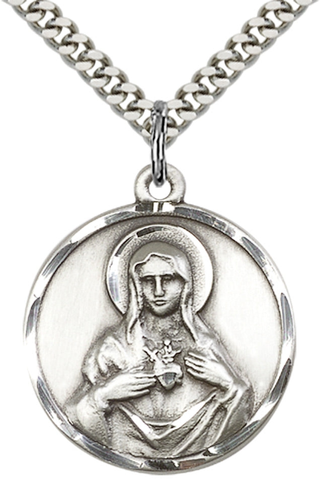 Sterling Silver Immaculate Heart of Mary Pendant
