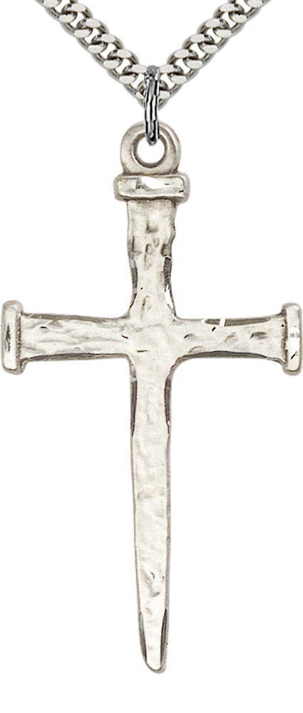 Sterling Silver Nail Cross Pendant