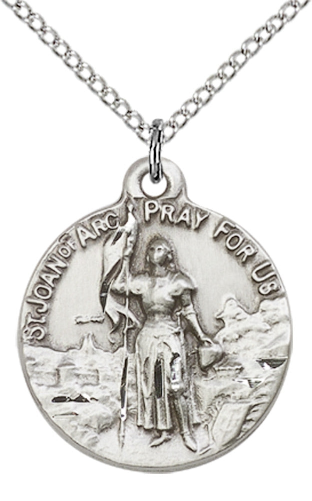 Sterling Silver St. Joan of Arc Pendant
