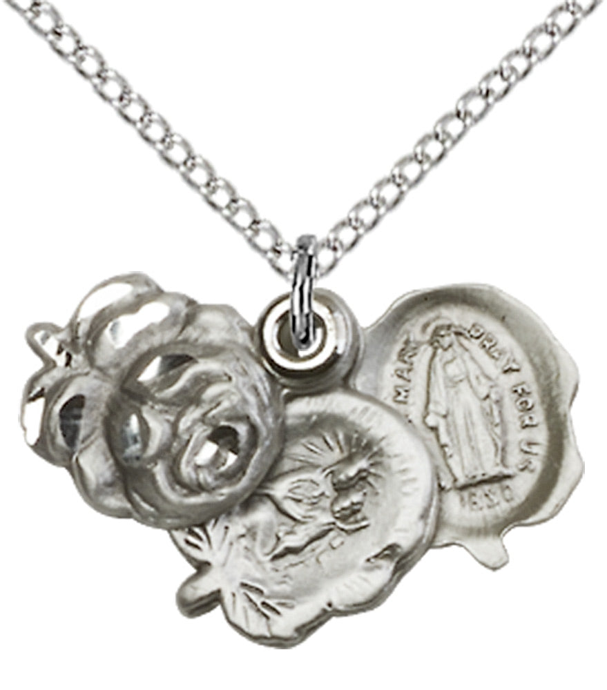 Sterling Silver Rosebud Pendant