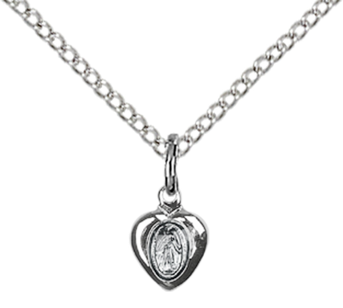 Sterling Silver Miraculous Heart Pendant