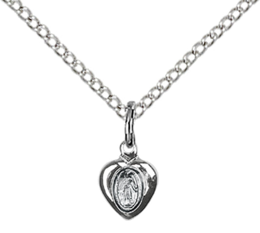 Sterling Silver Miraculous Heart Pendant