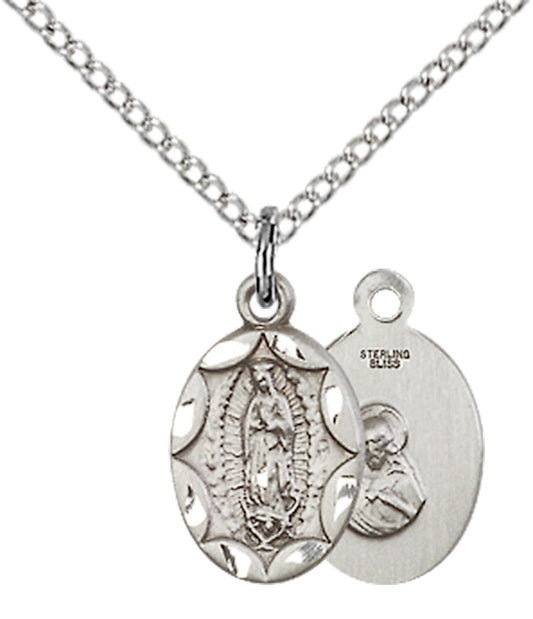 Sterling Silver O/L of Guadalupe Pendant