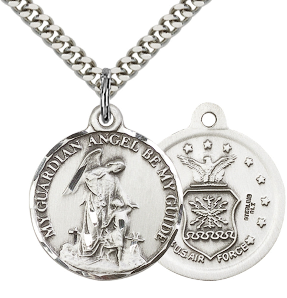 Sterling Silver Guardain Angel / Air Force Pendant