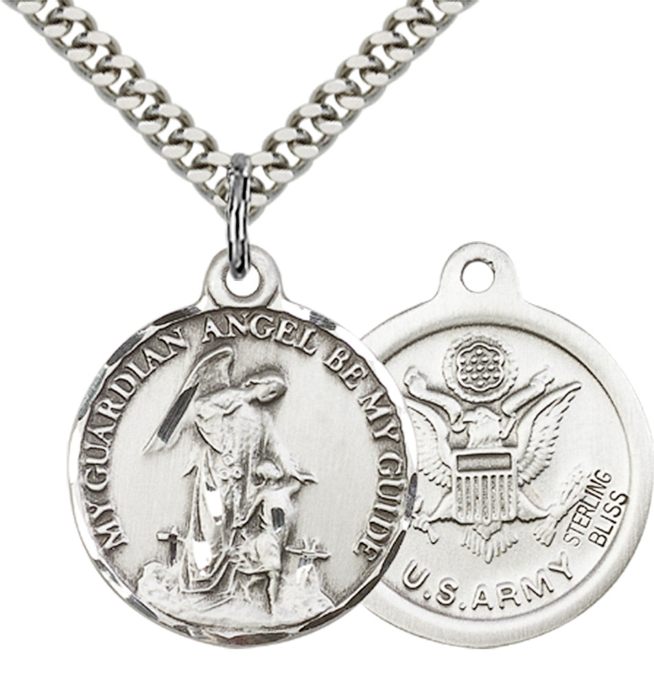 Sterling Silver Guardain Angel / Army Pendant
