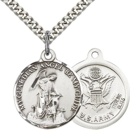 Sterling Silver Guardain Angel / Army Pendant