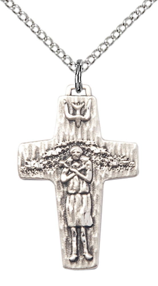Sterling Silver Papal Crucifix Pendant