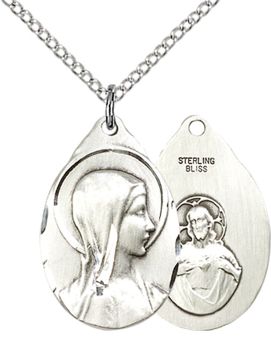 Sterling Silver Sorrowful Mother Pendant