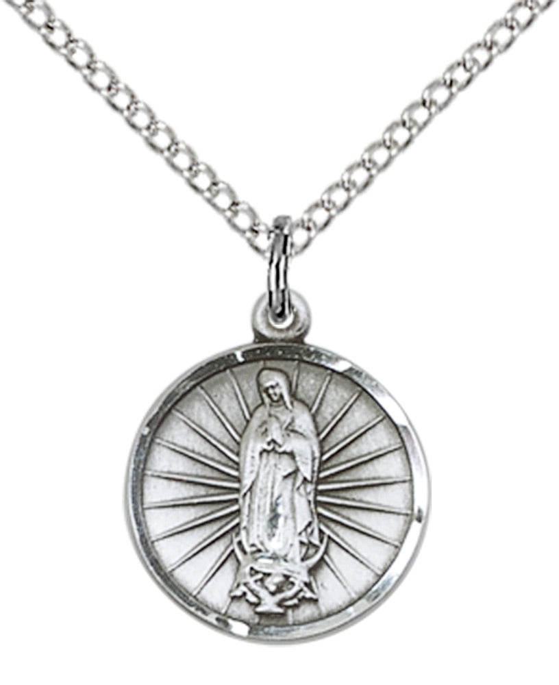 Sterling Silver O/L of Guadalupe Pendant