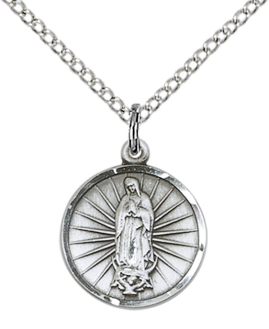 Sterling Silver O/L of Guadalupe Pendant