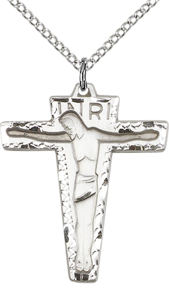 Sterling Silver Primative Crucifix Pendant