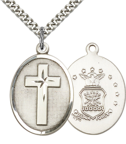 Sterling Silver Cross / Air Force Pendant