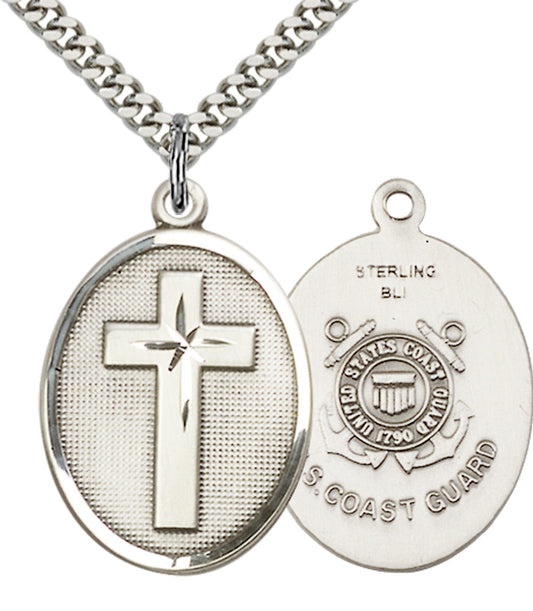 Sterling Silver Cross / Coast Guard Pendant