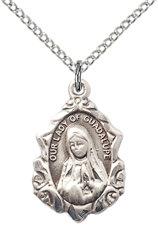 Sterling Silver O/L of Guadalupe Pendant