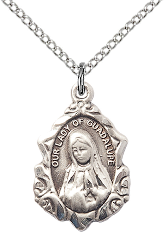 Sterling Silver O/L of Guadalupe Pendant