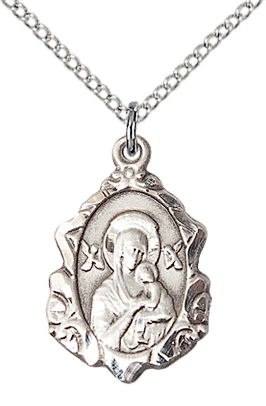 Sterling Silver O/L of Perpetual Help Pendant
