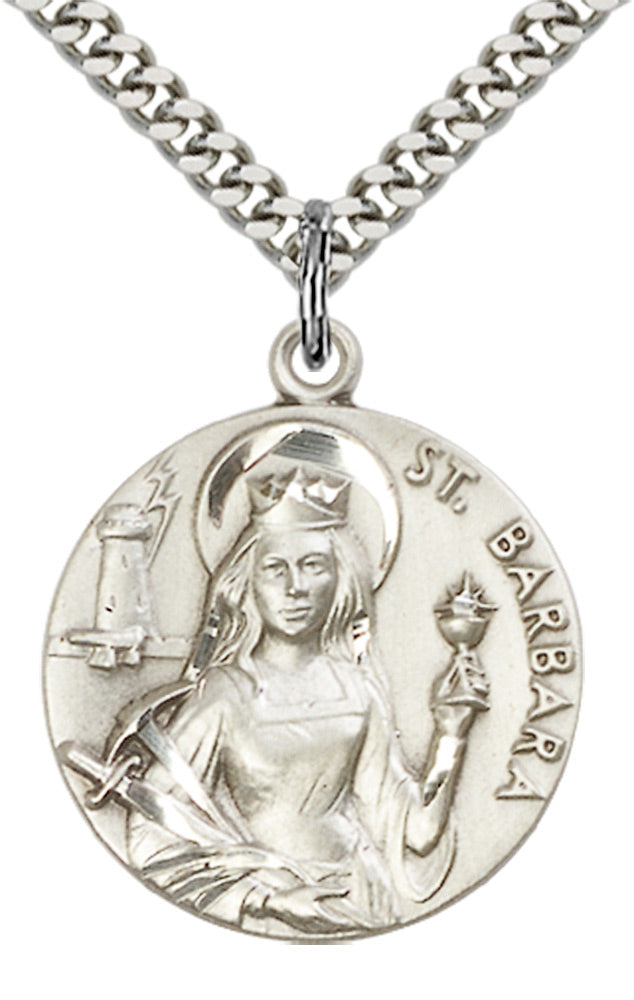 Sterling Silver St. Barbara Pendant