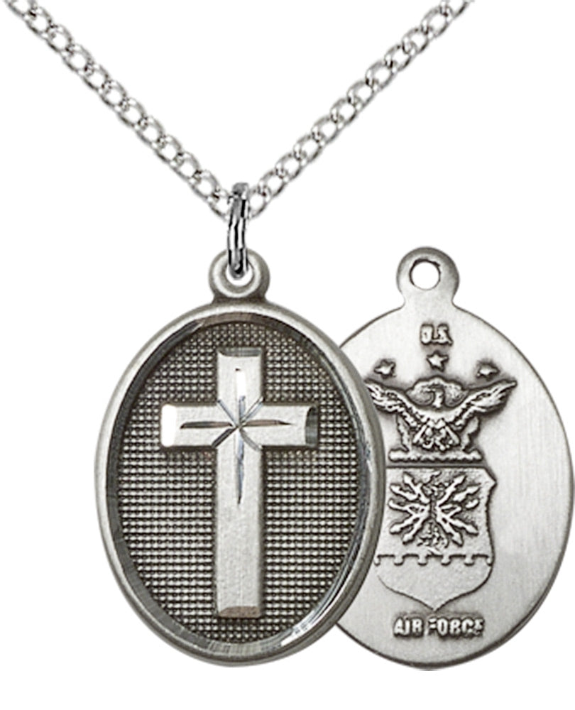 Sterling Silver Cross / Air Force Pendant