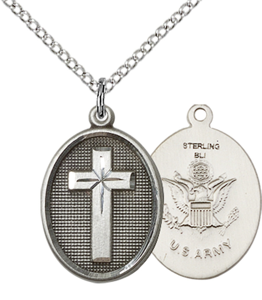 Sterling Silver Cross / Army Pendant