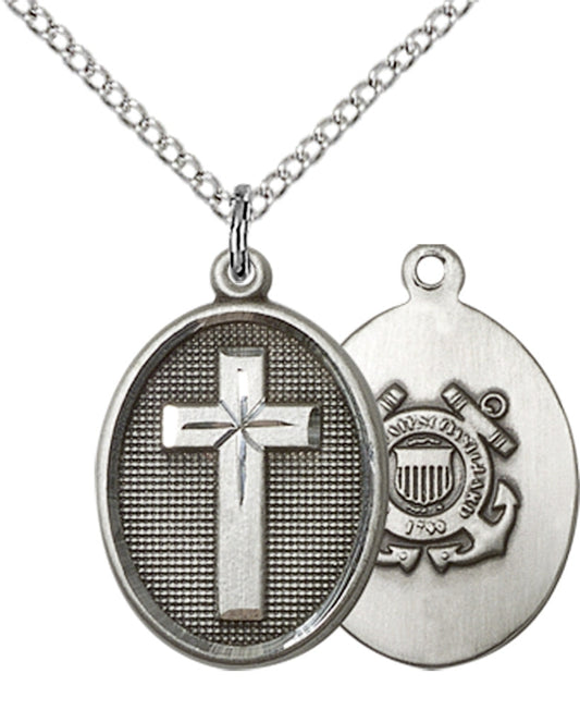 Sterling Silver Cross / Coast Guard Pendant