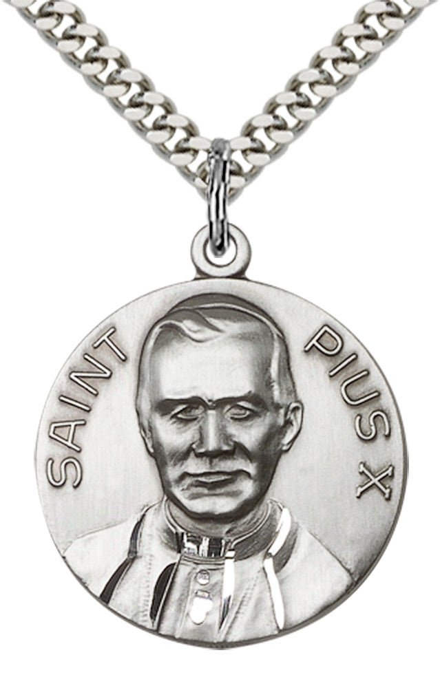 Sterling Silver Pope Pius X Pendant