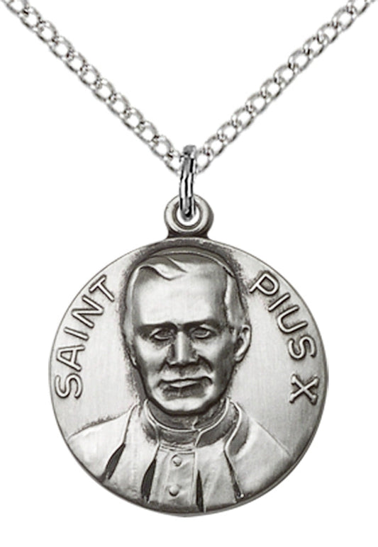 Sterling Silver Pope Pius X Pendant