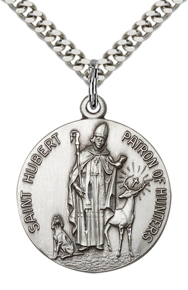 Sterling Silver St. Hubert of Liege Pendant