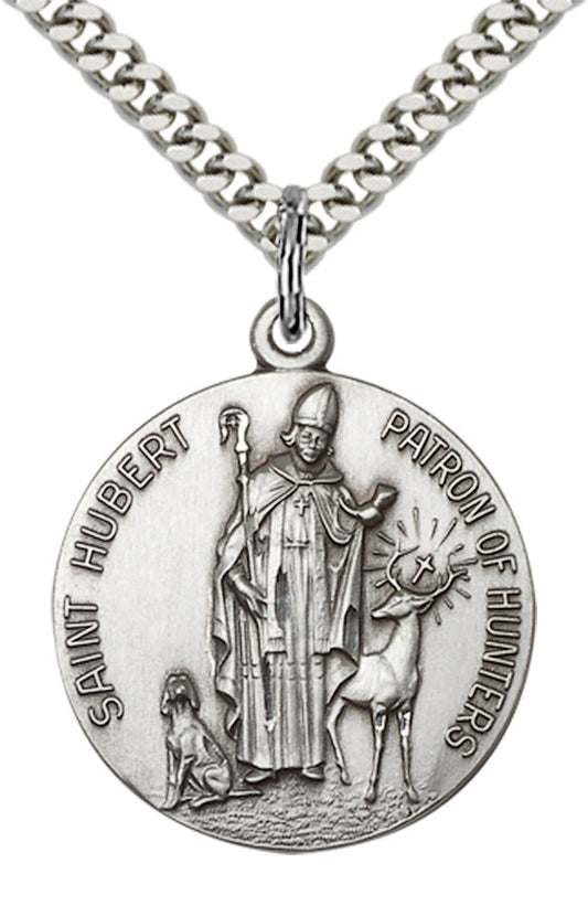 Sterling Silver St. Hubert of Liege Pendant