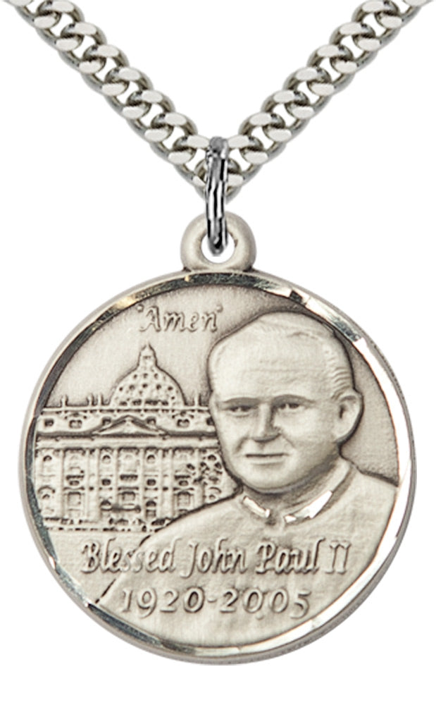 Sterling Silver St. John Paul II Pendant