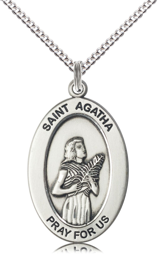 Sterling Silver St. Agatha Pendant