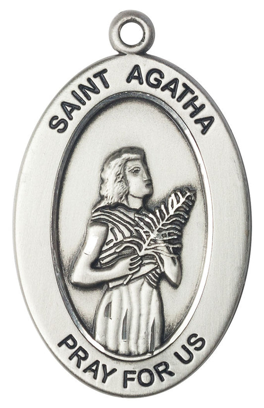 Sterling Silver Saint Agatha Medal