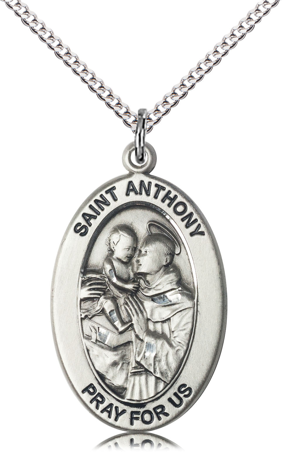 Sterling Silver St. Anthony of Padua Pendant