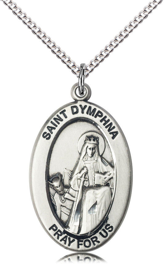 Sterling Silver St. Dymphna Pendant