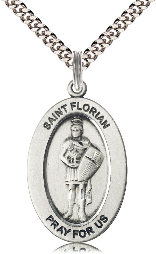 Sterling Silver St. Florian Pendant