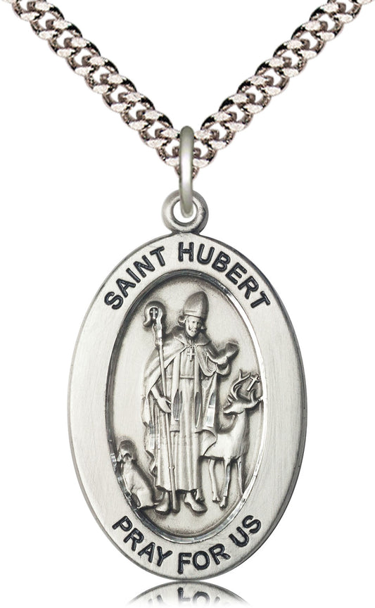 Sterling Silver St. Hubert of Liege Pendant