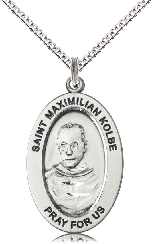 Sterling Silver St. Maximilian Kolbe Pendant
