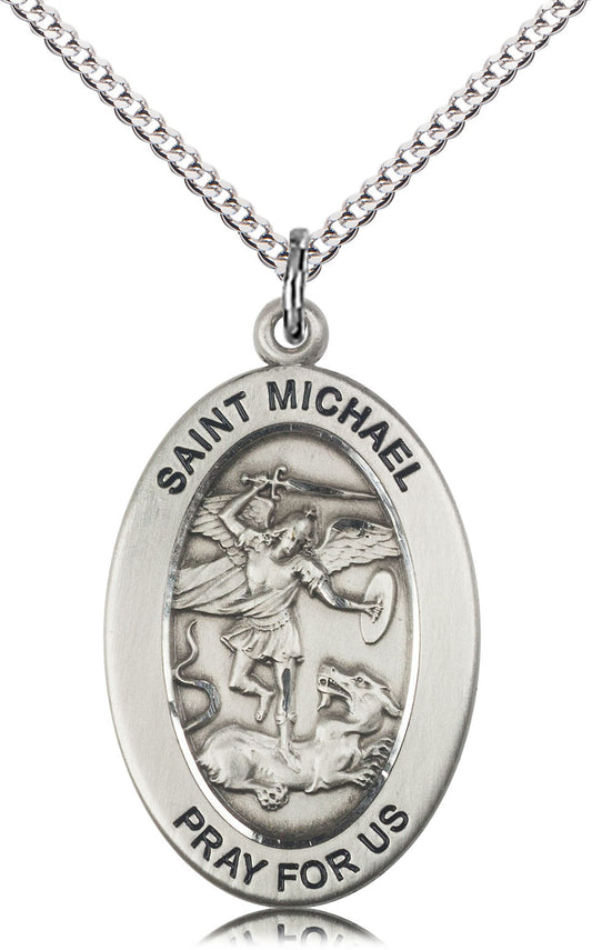 Sterling Silver SAINT MICHAEL the ARCHANGEL Pendant