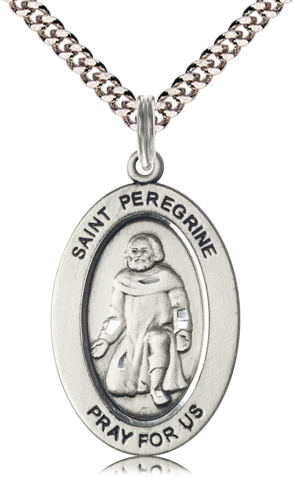Sterling Silver St. Peregrine Laziosi Pendant