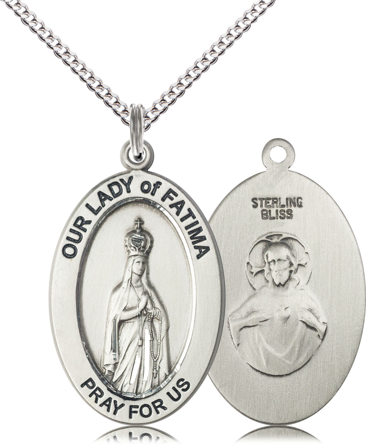 Sterling Silver O/L of Fatima Pendant